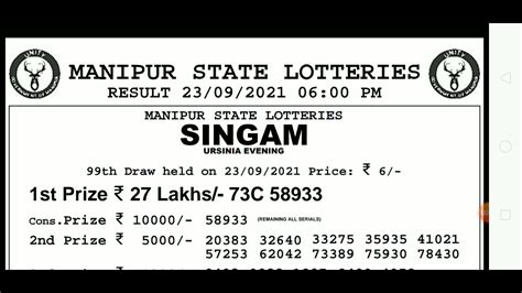 singam jackpot|Lottery Sambad Results .
